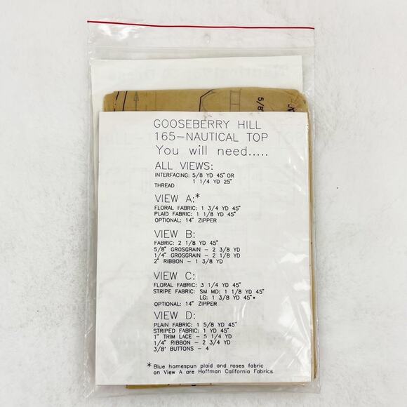 Vintage 80s 90s Nautical Top & Dress Pattern Gooseberry Hills #165 - Picture 2 of 7